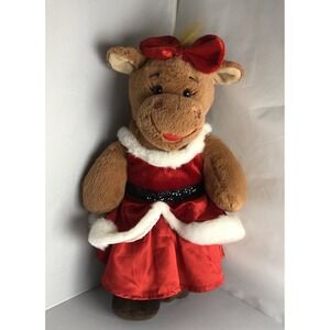 Build‎ A Bear Molly Moose 16" Plush Stuffed Animal Red Bow Dress Christmas Decor